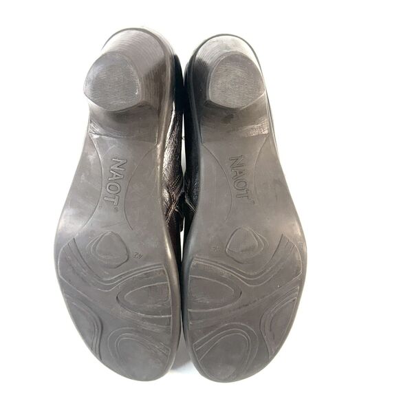 Naot Boot Size 11.5 EU 42 Dark Burgundy Brown Ankle Side Zip Chelsea Slouch - Picture 7 of 10